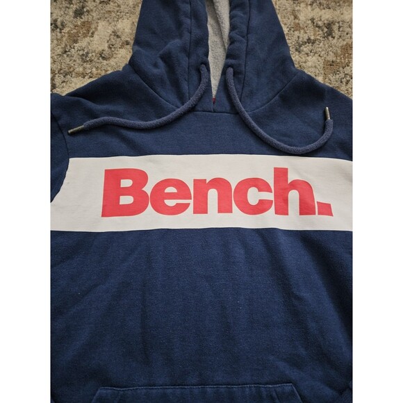 Bench Logo Hoodie Blue Mens Size Tagged XL Fits More Like A Large - Picture 2 of 6